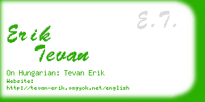 erik tevan business card